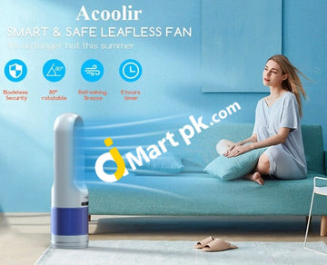 Tower Fan Acoolir 80Cm Oscillating Bladeless Portable Quiet Cooling & Air Purifier 8 Speeds With